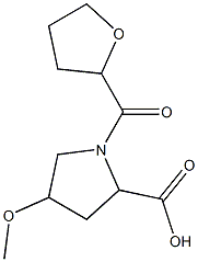 4-methoxy-1-(tetrahydrofuran-2-ylcarbonyl)pyrrolidine-2-carboxylic acid Struktur