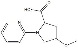 4-methoxy-1-pyridin-2-ylpyrrolidine-2-carboxylic acid Struktur