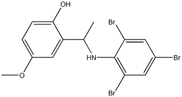 4-methoxy-2-{1-[(2,4,6-tribromophenyl)amino]ethyl}phenol Struktur