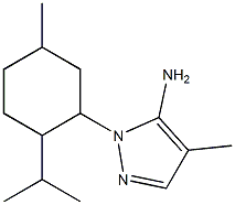 4-methyl-1-[5-methyl-2-(propan-2-yl)cyclohexyl]-1H-pyrazol-5-amine Struktur