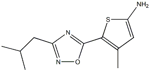 4-methyl-5-[3-(2-methylpropyl)-1,2,4-oxadiazol-5-yl]thiophen-2-amine Struktur