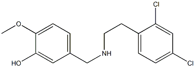 5-({[2-(2,4-dichlorophenyl)ethyl]amino}methyl)-2-methoxyphenol Struktur