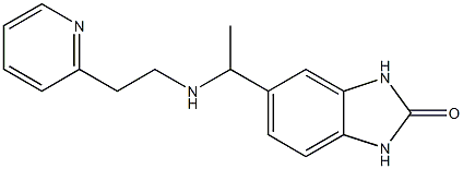 5-(1-{[2-(pyridin-2-yl)ethyl]amino}ethyl)-2,3-dihydro-1H-1,3-benzodiazol-2-one Struktur