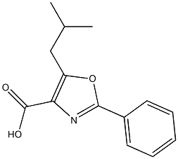 5-(2-methylpropyl)-2-phenyl-1,3-oxazole-4-carboxylic acid Struktur