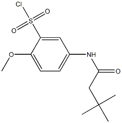 5-(3,3-dimethylbutanamido)-2-methoxybenzene-1-sulfonyl chloride Struktur