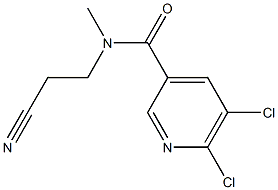 5,6-dichloro-N-(2-cyanoethyl)-N-methylpyridine-3-carboxamide Struktur