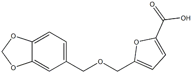 5-[(1,3-benzodioxol-5-ylmethoxy)methyl]-2-furoic acid Struktur