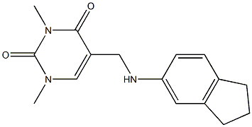 5-[(2,3-dihydro-1H-inden-5-ylamino)methyl]-1,3-dimethyl-1,2,3,4-tetrahydropyrimidine-2,4-dione Struktur