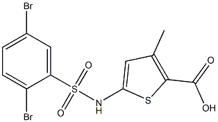 5-[(2,5-dibromobenzene)sulfonamido]-3-methylthiophene-2-carboxylic acid Struktur