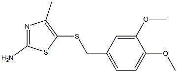 5-[(3,4-dimethoxybenzyl)thio]-4-methyl-1,3-thiazol-2-amine Struktur