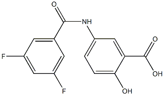 5-[(3,5-difluorobenzene)amido]-2-hydroxybenzoic acid Struktur