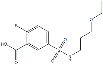 5-[(3-ethoxypropyl)sulfamoyl]-2-fluorobenzoic acid Struktur