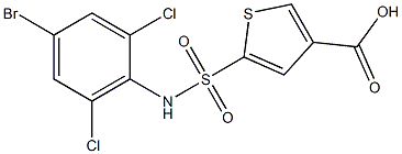 5-[(4-bromo-2,6-dichlorophenyl)sulfamoyl]thiophene-3-carboxylic acid Struktur