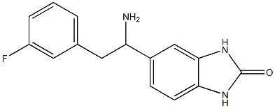 5-[1-amino-2-(3-fluorophenyl)ethyl]-2,3-dihydro-1H-1,3-benzodiazol-2-one Struktur