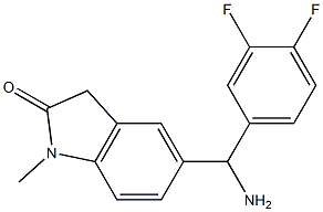 5-[amino(3,4-difluorophenyl)methyl]-1-methyl-2,3-dihydro-1H-indol-2-one Struktur