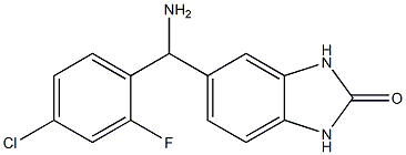 5-[amino(4-chloro-2-fluorophenyl)methyl]-2,3-dihydro-1H-1,3-benzodiazol-2-one Struktur