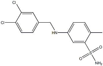 5-{[(3,4-dichlorophenyl)methyl]amino}-2-methylbenzene-1-sulfonamide Struktur