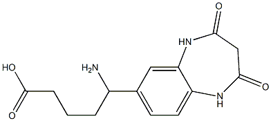 5-amino-5-(2,4-dioxo-2,3,4,5-tetrahydro-1H-1,5-benzodiazepin-7-yl)pentanoic acid Struktur