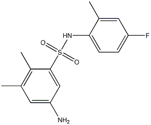 5-amino-N-(4-fluoro-2-methylphenyl)-2,3-dimethylbenzene-1-sulfonamide Struktur