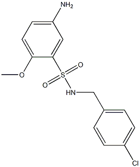 5-amino-N-[(4-chlorophenyl)methyl]-2-methoxybenzene-1-sulfonamide Struktur