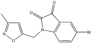 5-bromo-1-[(3-methyl-1,2-oxazol-5-yl)methyl]-2,3-dihydro-1H-indole-2,3-dione Struktur