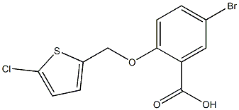 5-bromo-2-[(5-chlorothiophen-2-yl)methoxy]benzoic acid Struktur