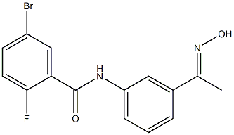 5-bromo-2-fluoro-N-{3-[1-(hydroxyimino)ethyl]phenyl}benzamide Struktur