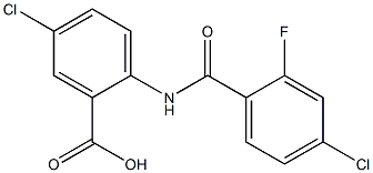 5-chloro-2-[(4-chloro-2-fluorobenzene)amido]benzoic acid Struktur