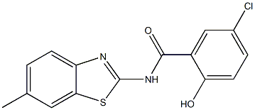 5-chloro-2-hydroxy-N-(6-methyl-1,3-benzothiazol-2-yl)benzamide Struktur