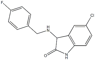 5-chloro-3-{[(4-fluorophenyl)methyl]amino}-2,3-dihydro-1H-indol-2-one Struktur