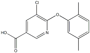 5-chloro-6-(2,5-dimethylphenoxy)pyridine-3-carboxylic acid Struktur