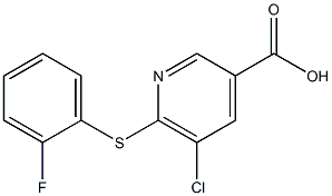 5-chloro-6-[(2-fluorophenyl)sulfanyl]pyridine-3-carboxylic acid Struktur