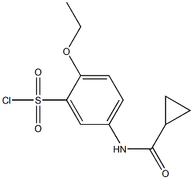 5-cyclopropaneamido-2-ethoxybenzene-1-sulfonyl chloride Struktur