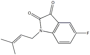 5-fluoro-1-(3-methylbut-2-en-1-yl)-2,3-dihydro-1H-indole-2,3-dione Struktur