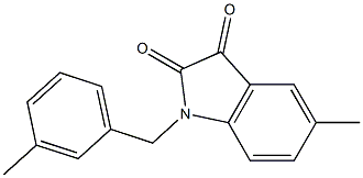 5-methyl-1-[(3-methylphenyl)methyl]-2,3-dihydro-1H-indole-2,3-dione Struktur