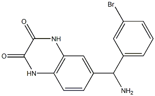 6-[amino(3-bromophenyl)methyl]-1,2,3,4-tetrahydroquinoxaline-2,3-dione Struktur