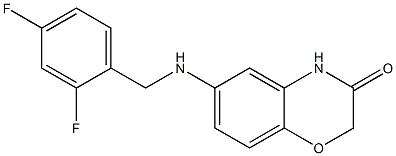 6-{[(2,4-difluorophenyl)methyl]amino}-3,4-dihydro-2H-1,4-benzoxazin-3-one Struktur