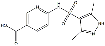 6-{[(3,5-dimethyl-1H-pyrazol-4-yl)sulfonyl]amino}nicotinic acid Struktur