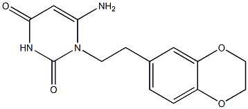 6-amino-1-[2-(2,3-dihydro-1,4-benzodioxin-6-yl)ethyl]-1,2,3,4-tetrahydropyrimidine-2,4-dione Struktur