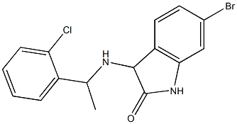 6-bromo-3-{[1-(2-chlorophenyl)ethyl]amino}-2,3-dihydro-1H-indol-2-one Struktur