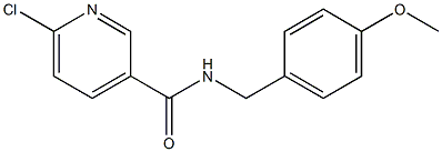 6-chloro-N-[(4-methoxyphenyl)methyl]pyridine-3-carboxamide Struktur