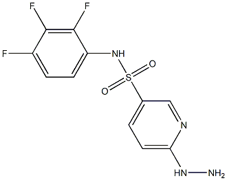 6-hydrazinyl-N-(2,3,4-trifluorophenyl)pyridine-3-sulfonamide Struktur