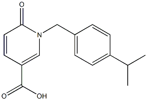 6-oxo-1-{[4-(propan-2-yl)phenyl]methyl}-1,6-dihydropyridine-3-carboxylic acid Struktur