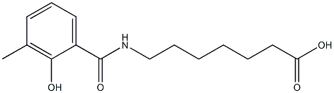 7-[(2-hydroxy-3-methylbenzoyl)amino]heptanoic acid Struktur