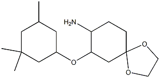 7-[(3,3,5-trimethylcyclohexyl)oxy]-1,4-dioxaspiro[4.5]decan-8-amine Struktur