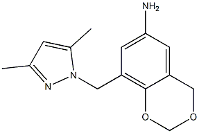 8-[(3,5-dimethyl-1H-pyrazol-1-yl)methyl]-2,4-dihydro-1,3-benzodioxin-6-amine Struktur