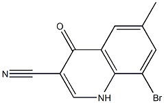 8-bromo-6-methyl-4-oxo-1,4-dihydroquinoline-3-carbonitrile Struktur