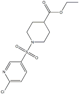 ethyl 1-[(6-chloropyridine-3-)sulfonyl]piperidine-4-carboxylate Struktur