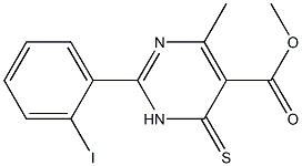 methyl 2-(2-iodophenyl)-4-methyl-6-thioxo-1,6-dihydropyrimidine-5-carboxylate Struktur