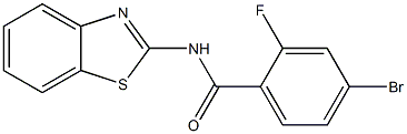 N-(1,3-benzothiazol-2-yl)-4-bromo-2-fluorobenzamide Struktur